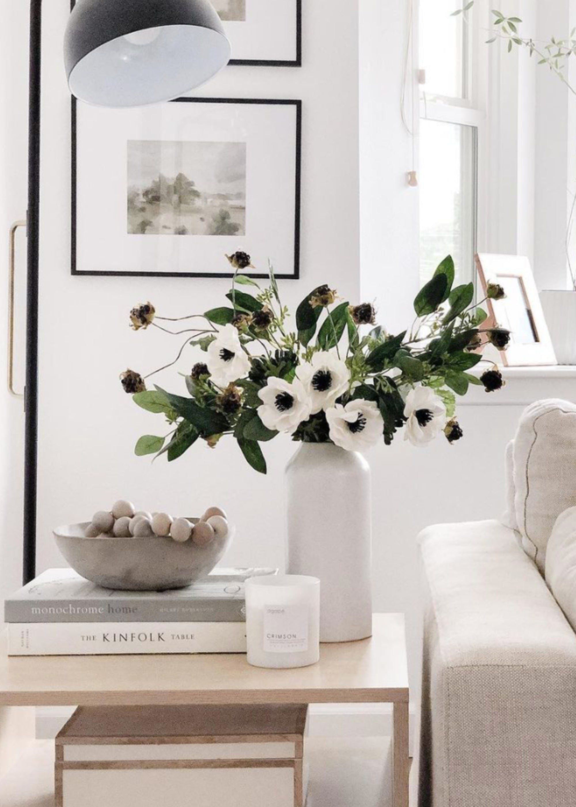 Anemones Styled with Eucalyptus