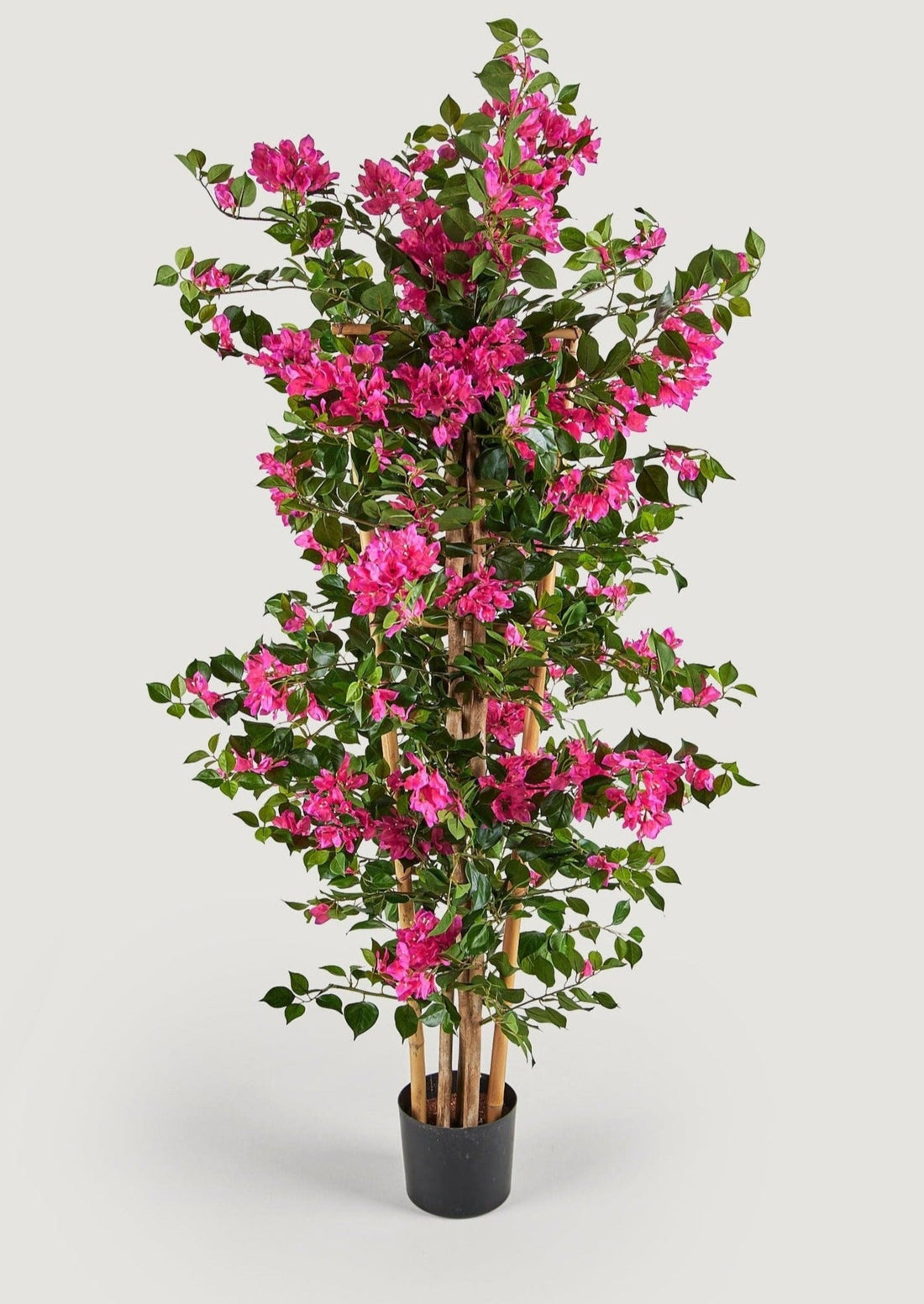 Luxury Faux Flowers Pink Bougainvillea Blooming Trellis in Pot at afloral