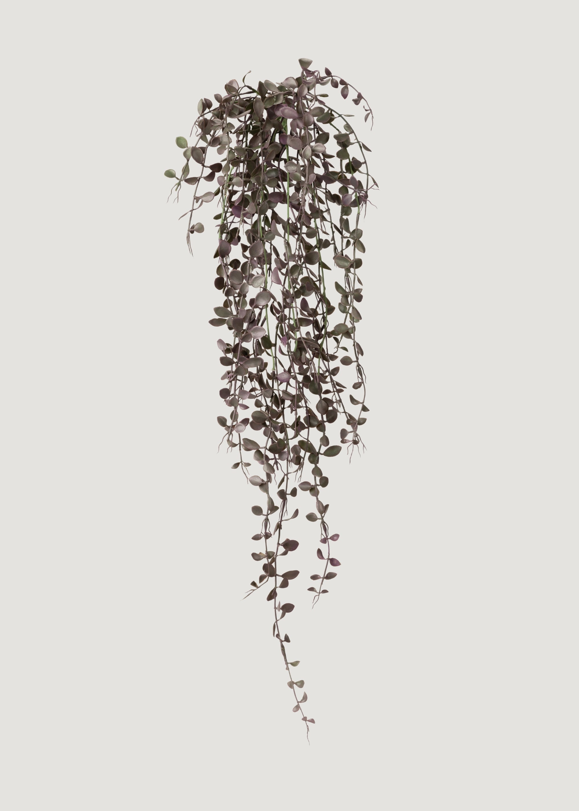 Fake Button Leaf Hanging Plant in Eggplant Green