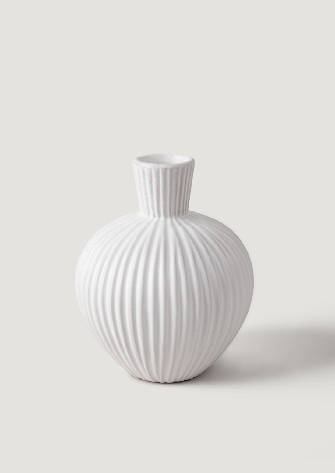 Handmade Terra Cotta Gourd-Shaped Vase in White