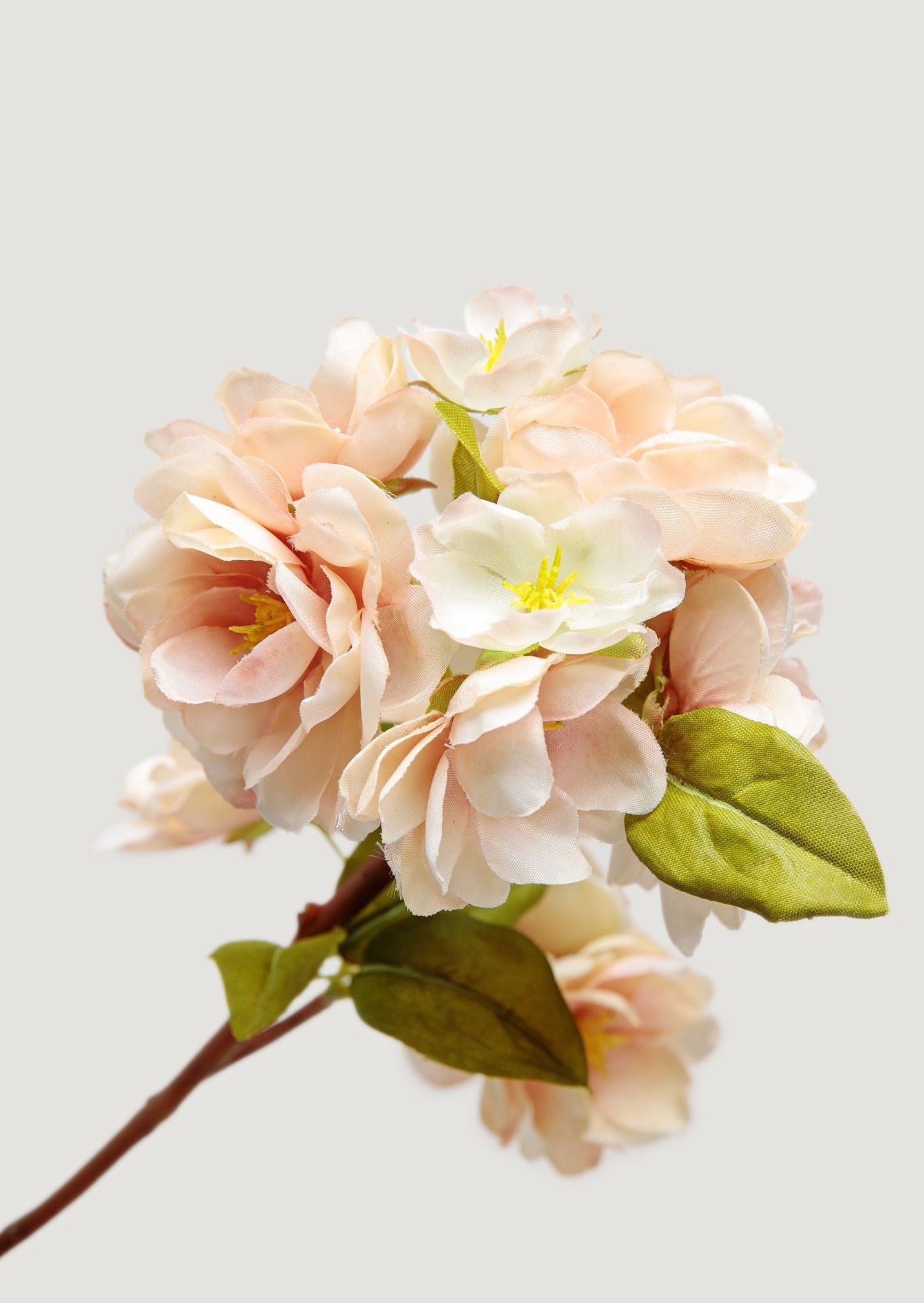 Artificial Spring Peach Blossoms in Cream and Soft Pink