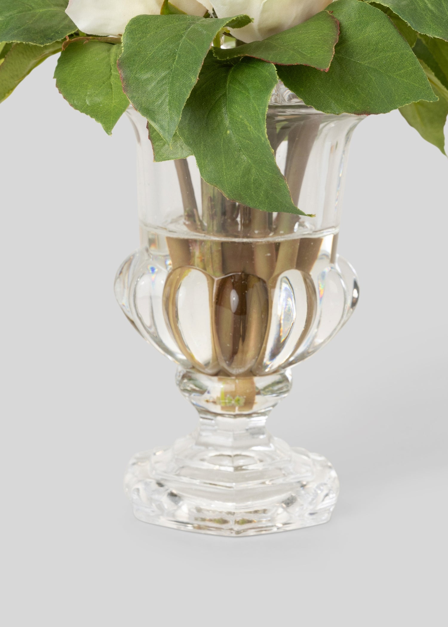 Glass Vase Artificial Rose Arrangement