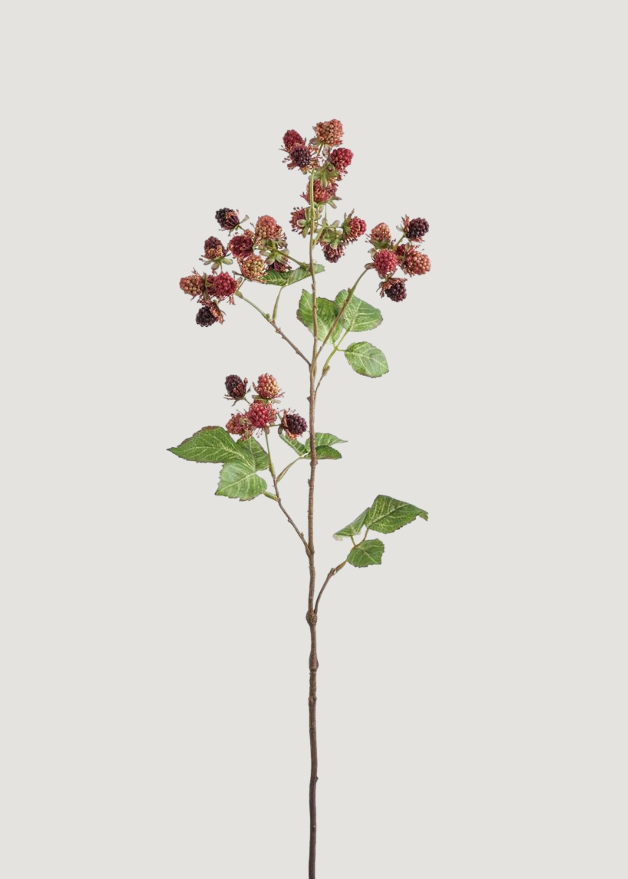 Mauve and Burgundy Fake Raspberry Fruit Branch