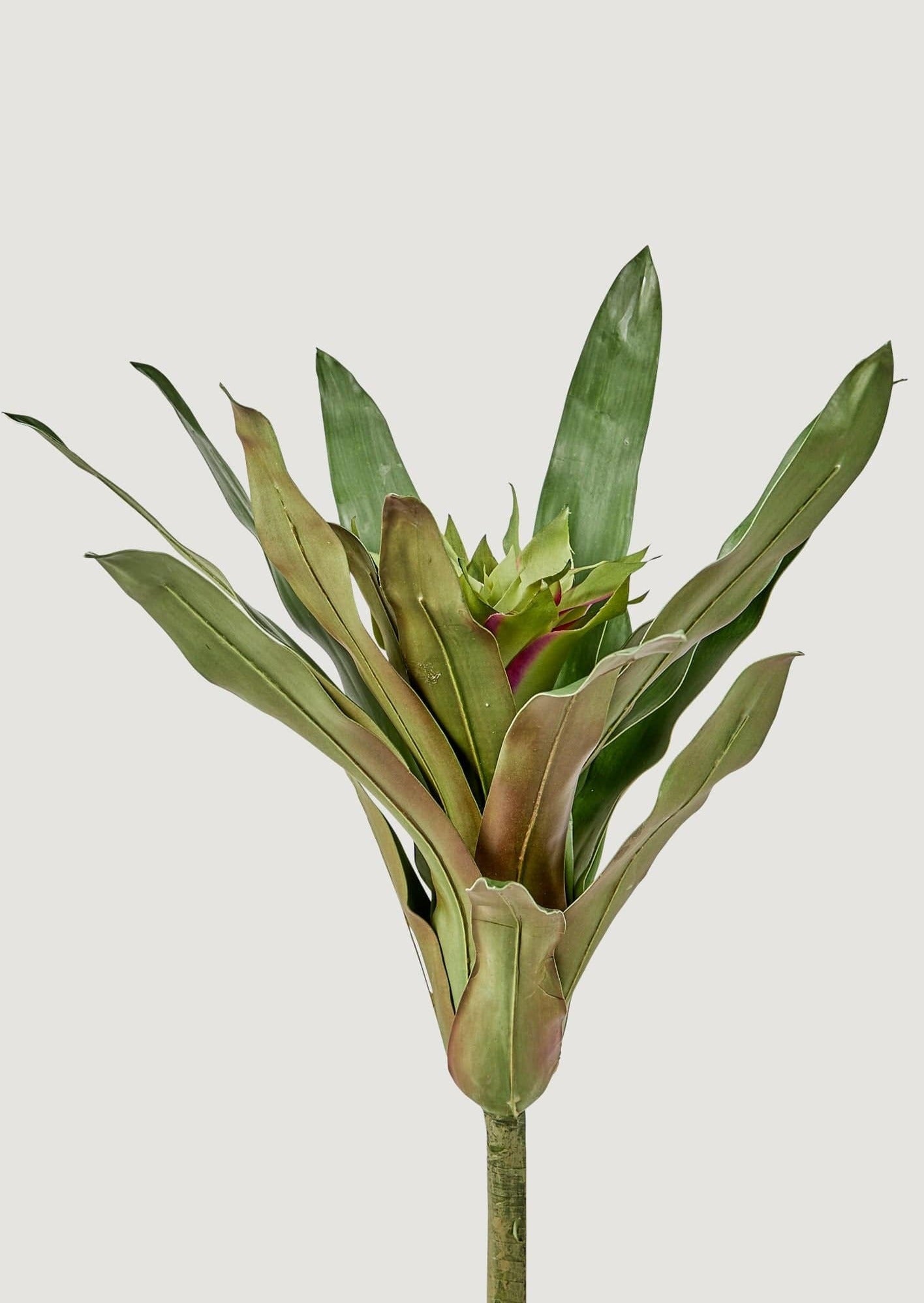Afloral Luxury Faux Plants Bromeliad with Fuchsia Green Bloom Cluster