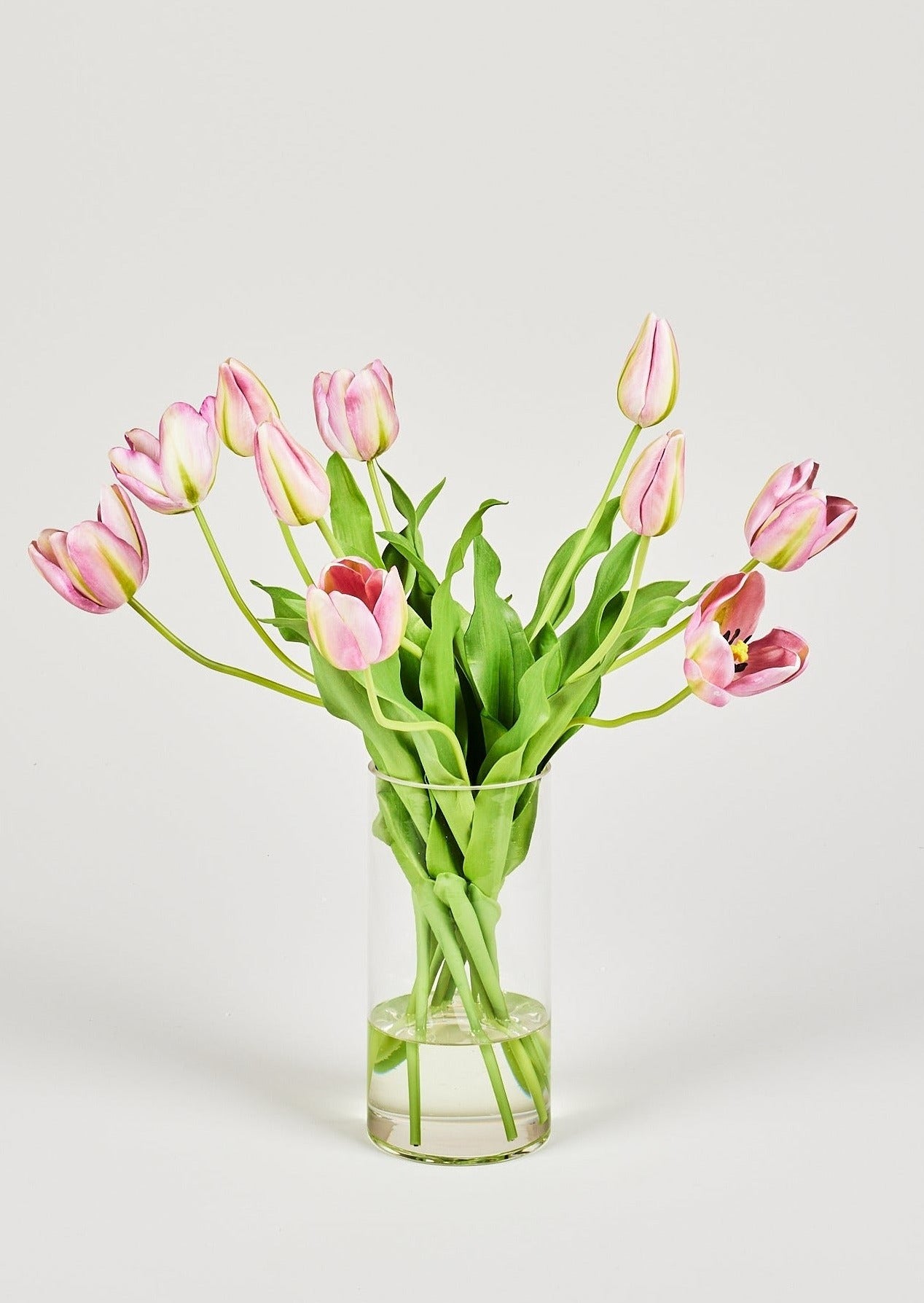 Faux Tulips in Glass Vase | Luxury Flower Arrangements at Afloral.com