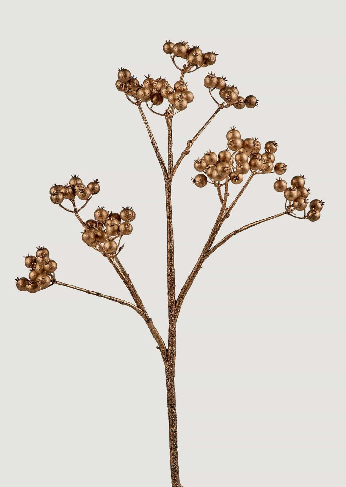 Faux Gold Holiday Berries Cranberry Branch