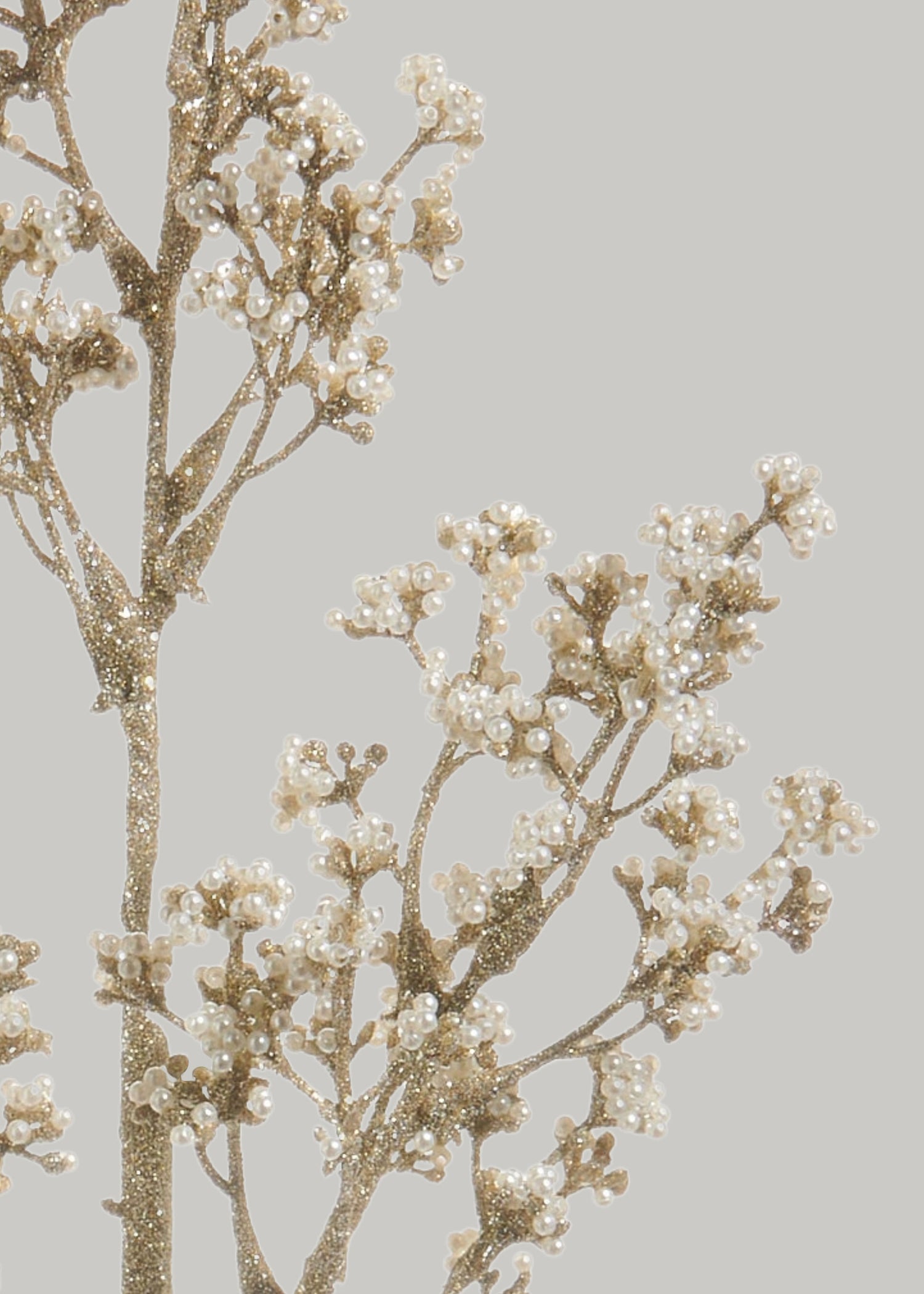 CLose-up of Glitter and Pearl Holiday Stem