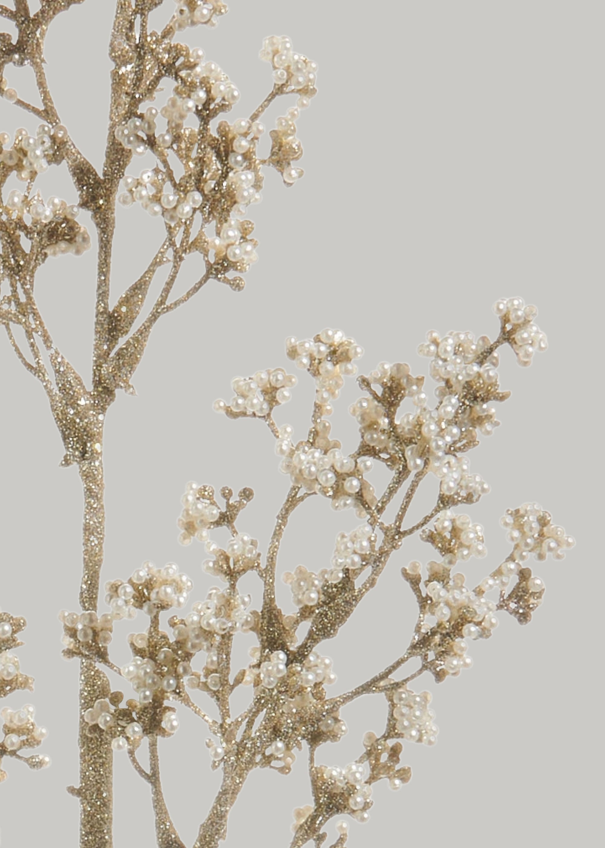 CLose-up of Glitter and Pearl Holiday Stem