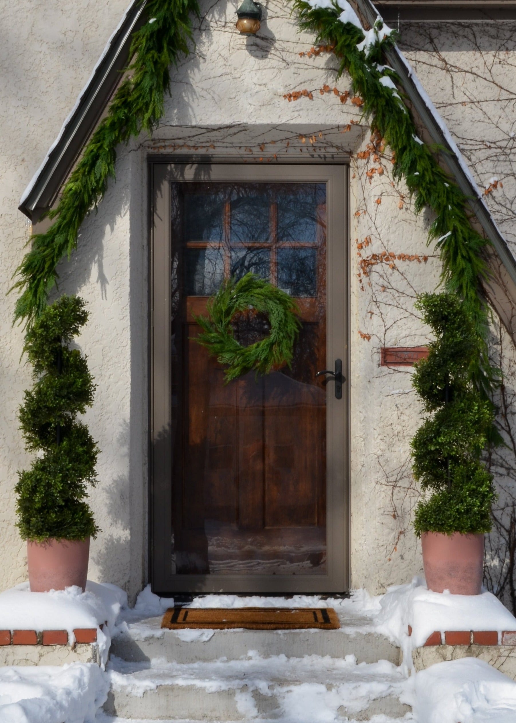 Artificial Cedar Wreath Door Decor
