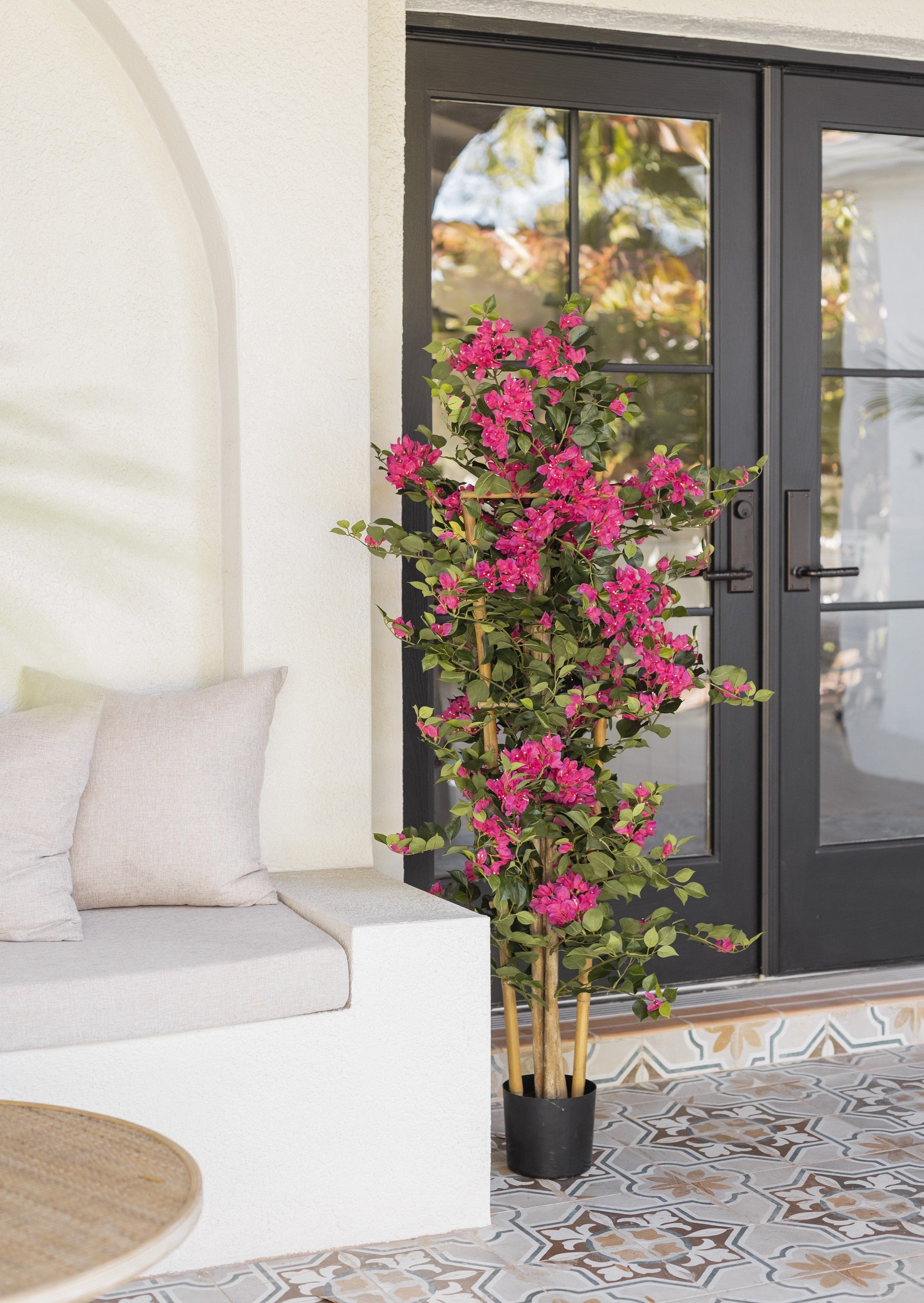 Potted Artificial Bougainvillea with a Trellis