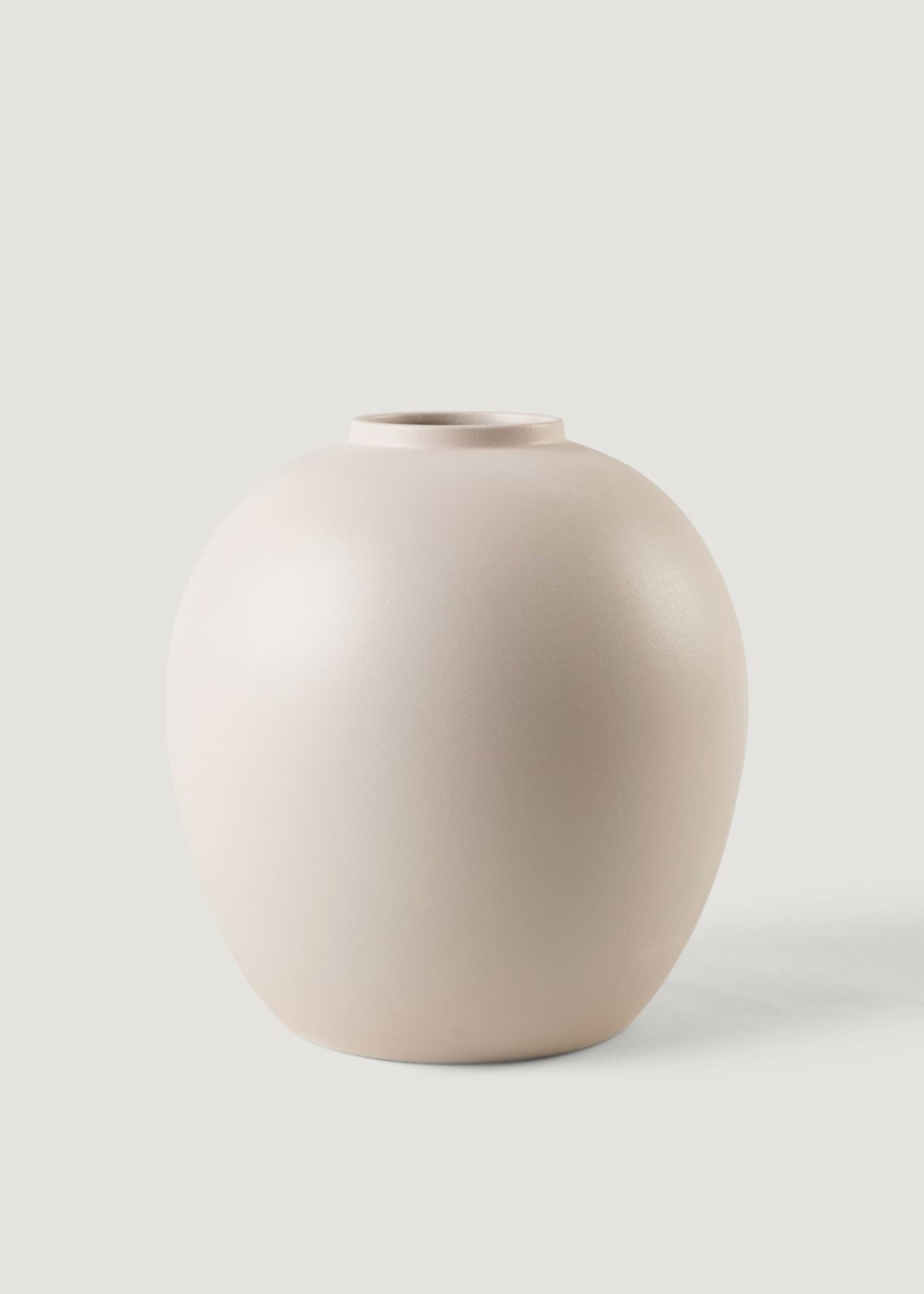 Exclusive Watertight Ceramic Large Round Vase in Matte Bailey Cream at Afloral