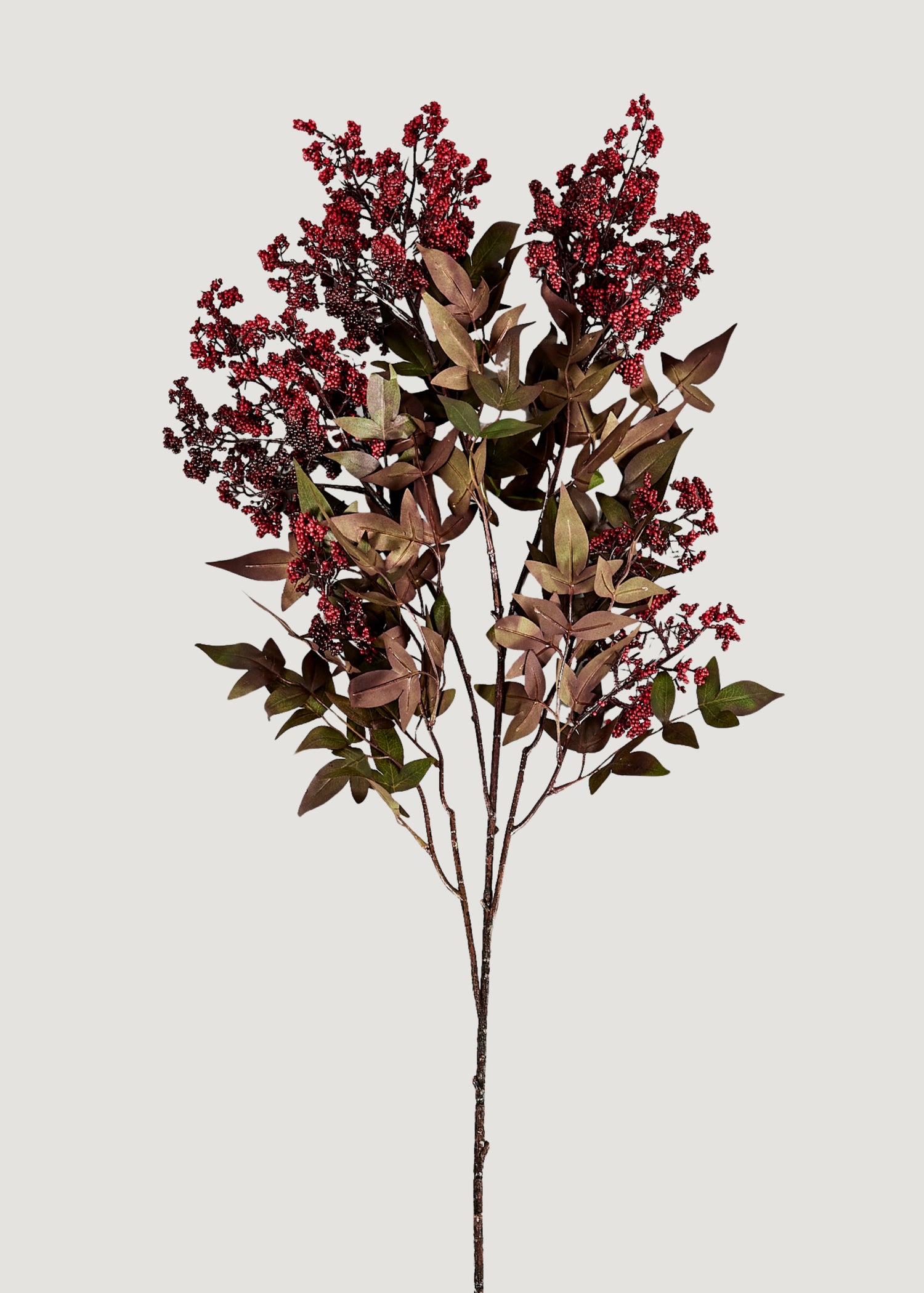 Red Burgundy Fake Nandina Berry Branch