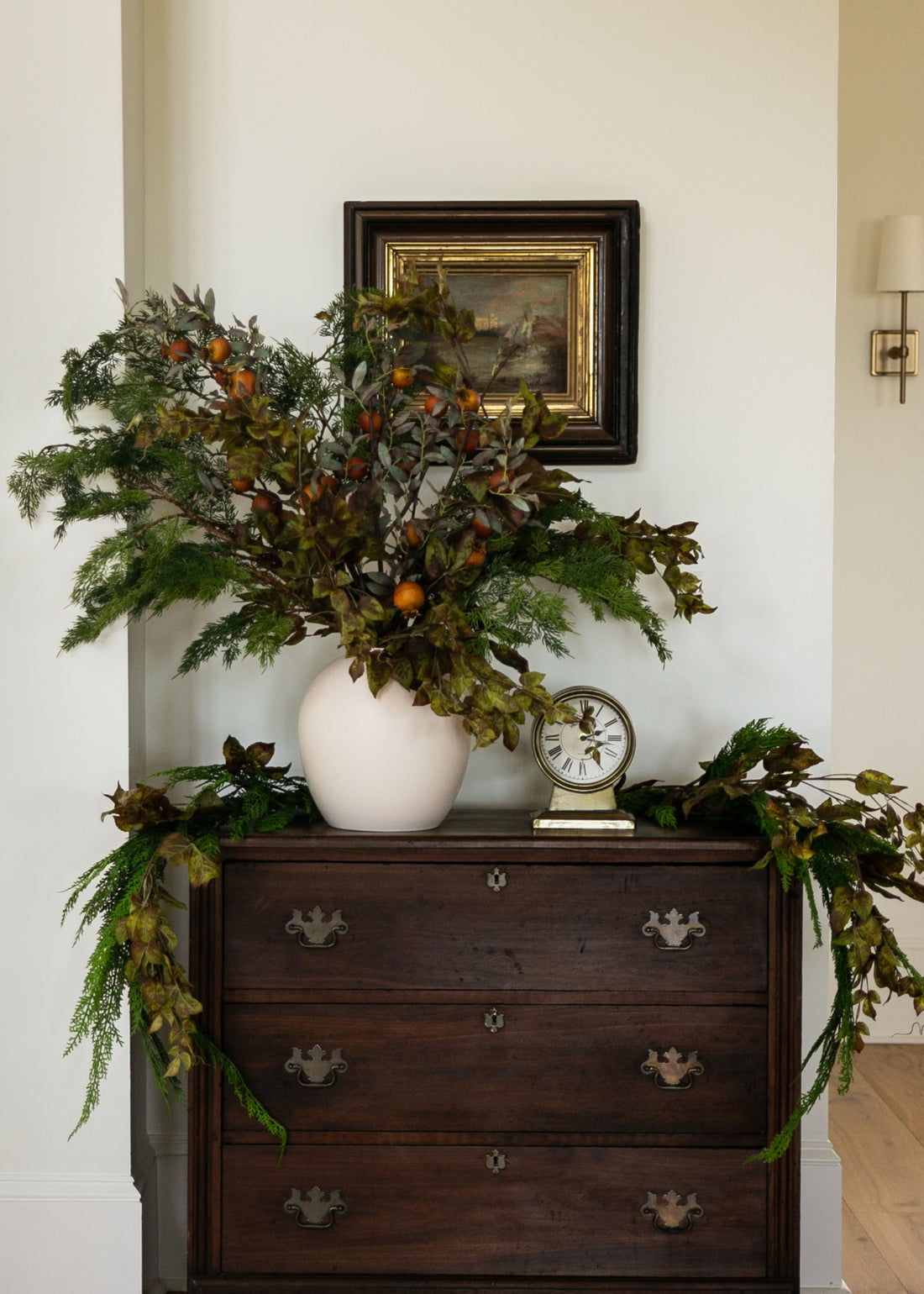 Artificial Cedar and Pomegranate Holiday Decor