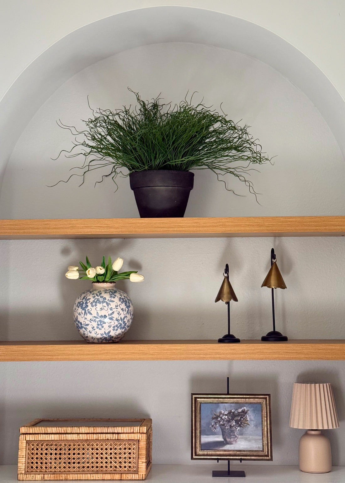 Styling Shelves with Faux Plants