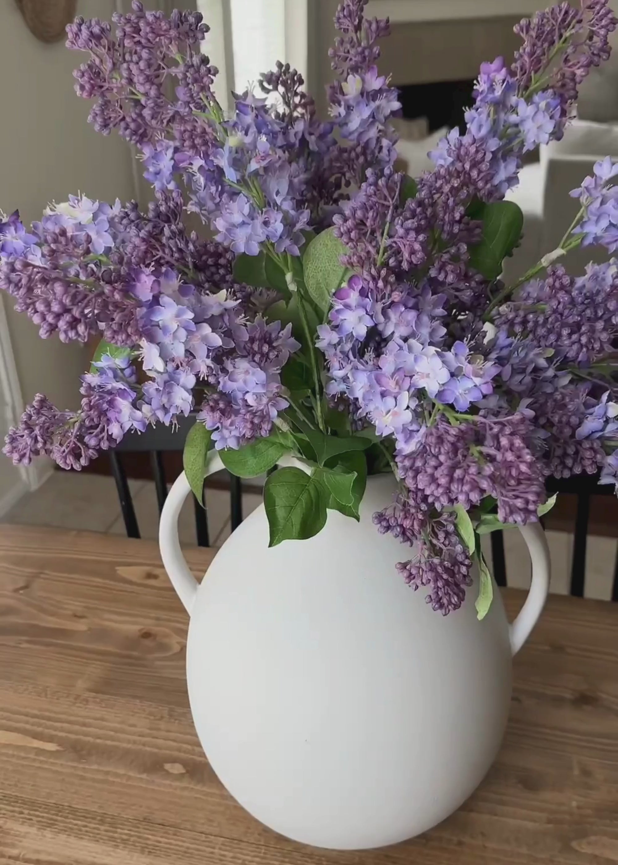 Artificial Purple Lilacs Arranged in Vase