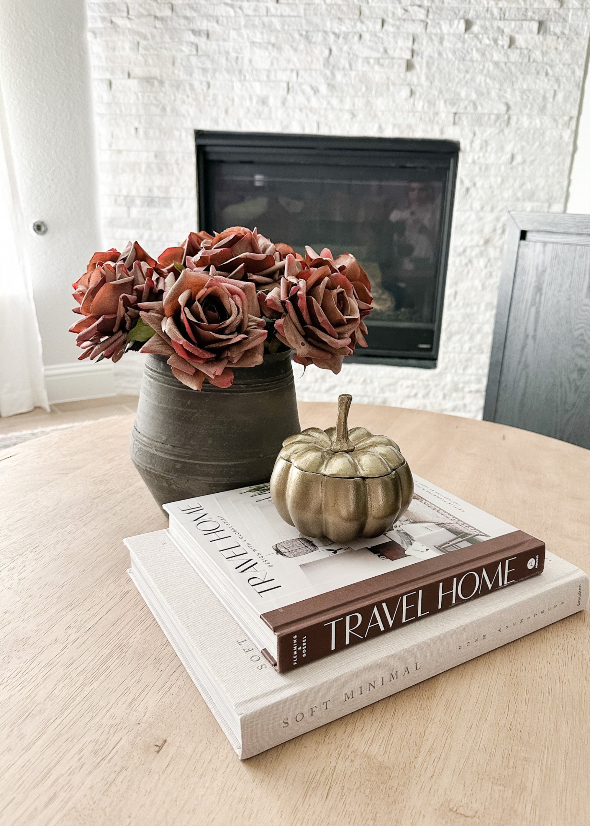 Faux Brown Rose Arrangement