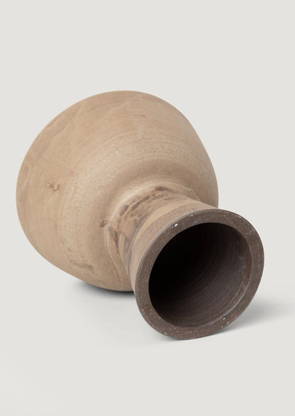 Handmade Earthy Brown Footed Vase