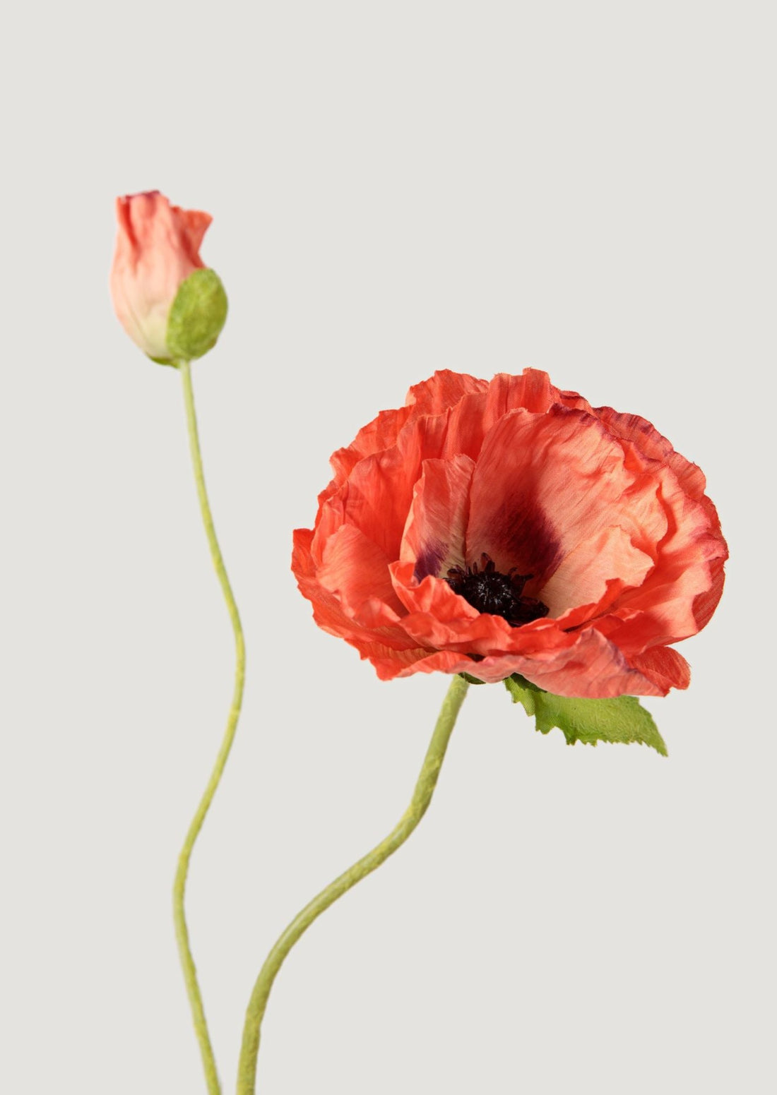 Luxe Faux Blooms Poppy Flower with Bud