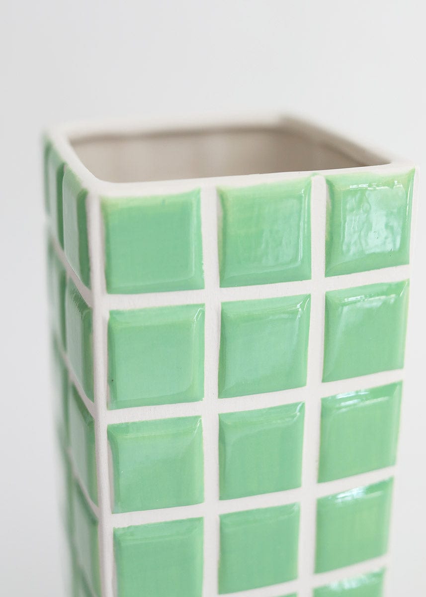 Green Tile Dolomite Vase