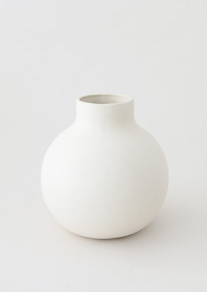 Exclusive White Round Ceramic Vase at Afloral