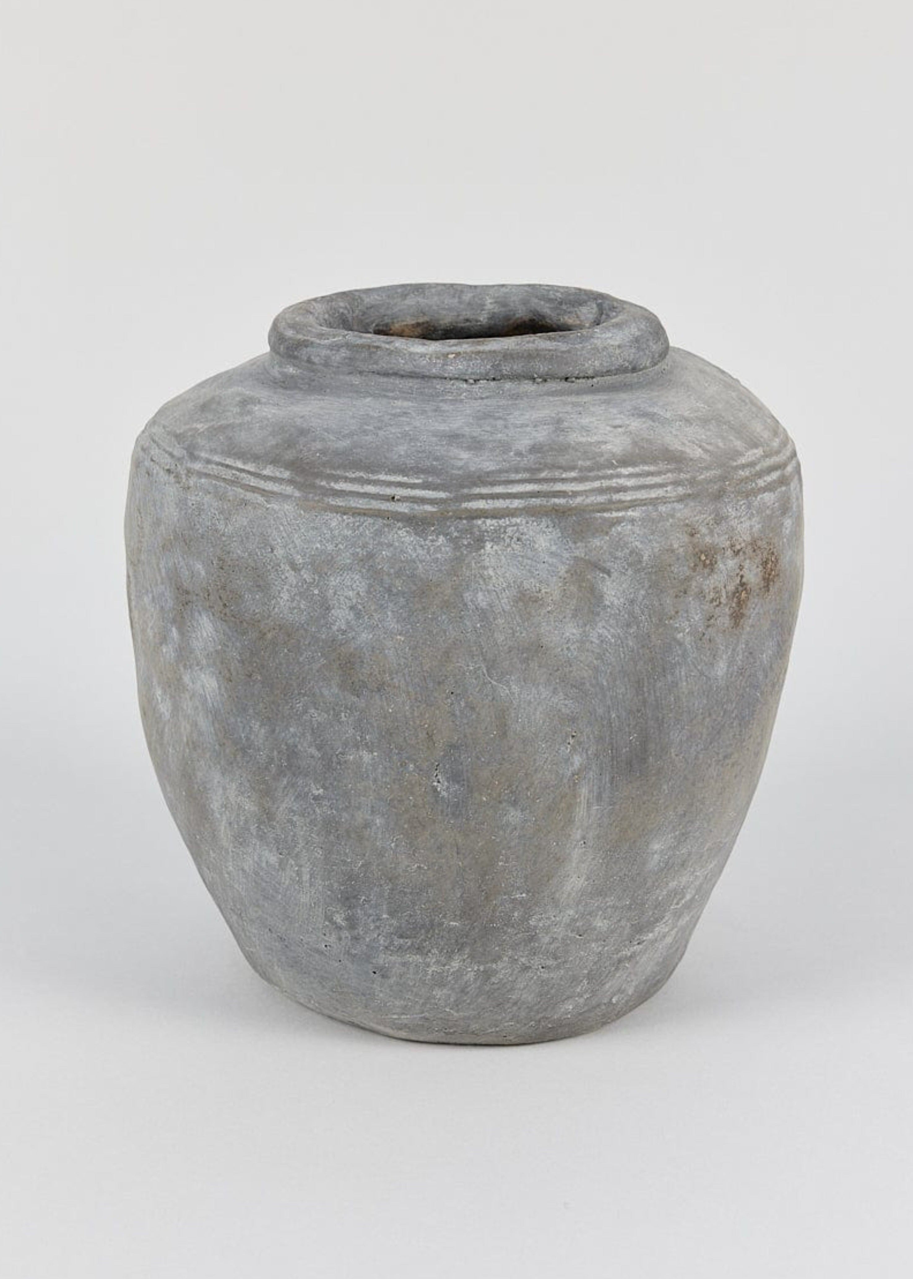 Rustic Textured Grey Concrete Vase at afloral