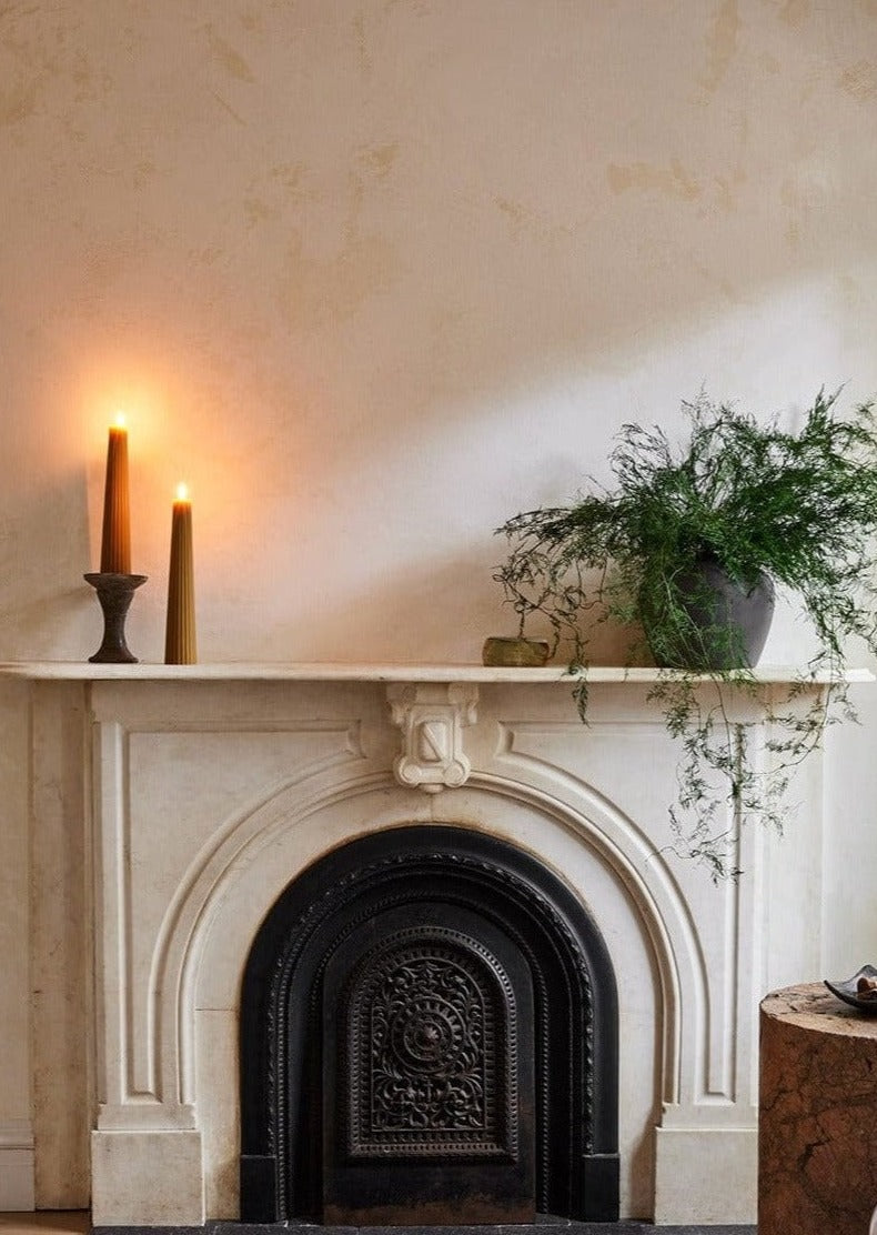 Afloral Smoky Table Vase with Preserved Asparagus Ferns