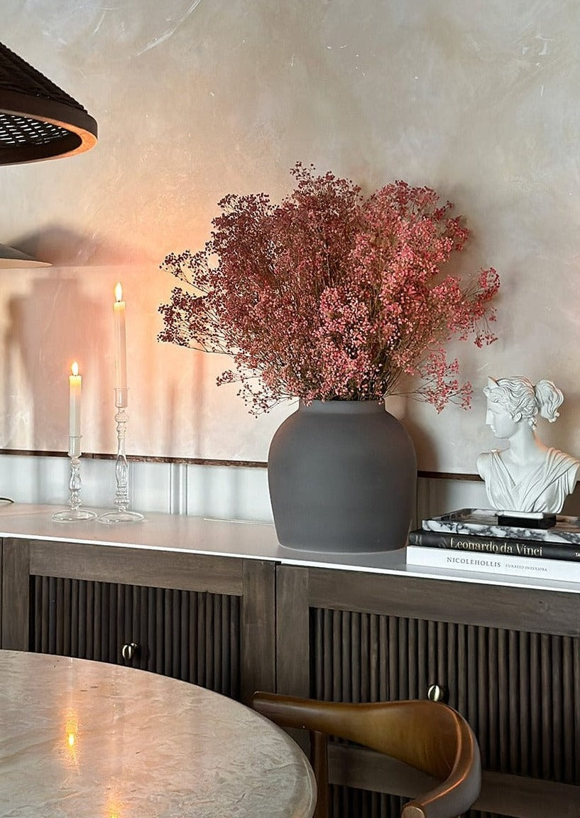 Afloral Matte Grey Glazed Flower Vase