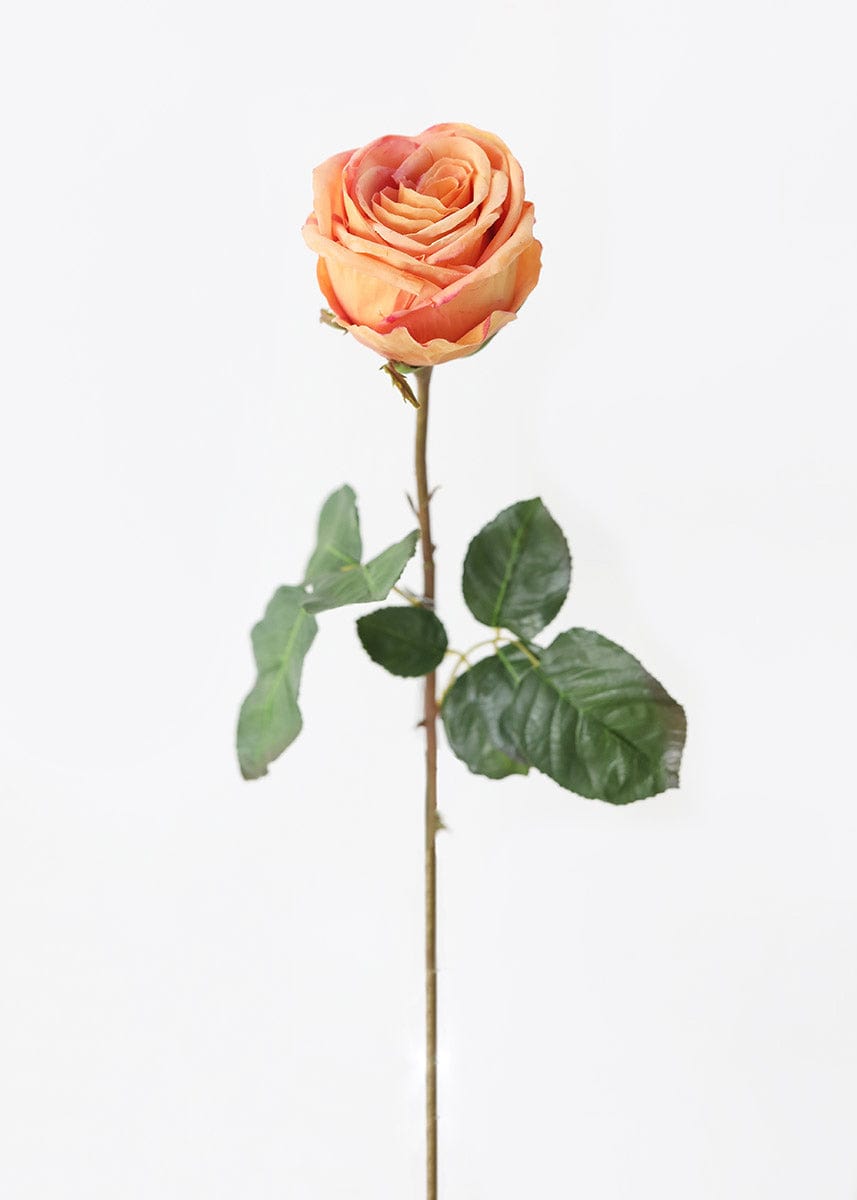Dusty Orange Mauve Real Touch Ecuadorian Rose Bud - 20.5