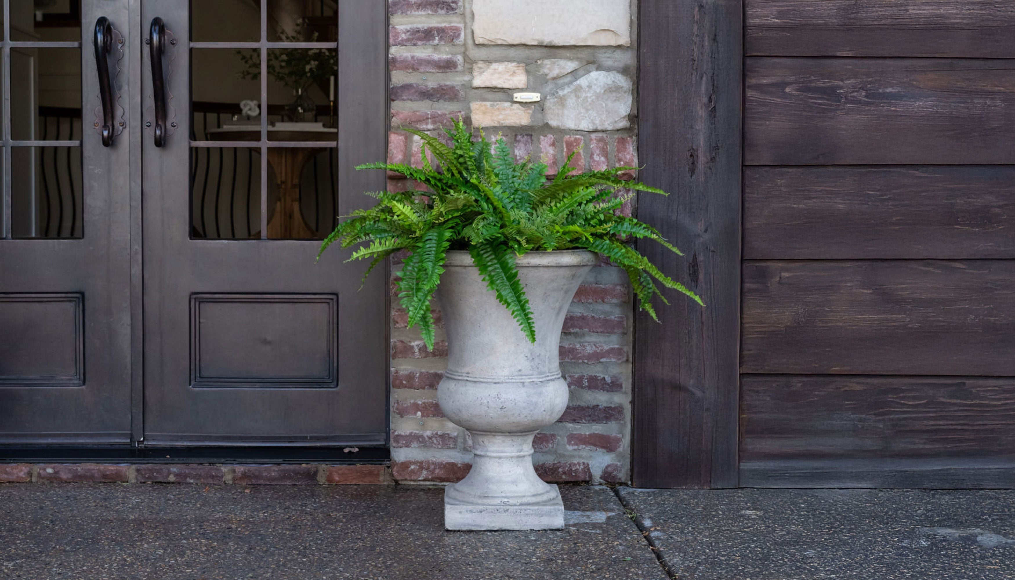 Artificial Fern in Outdoor Urn