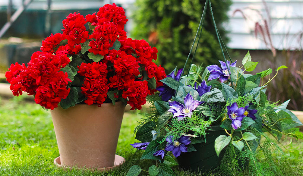 How to Fill an Outdoor Planter with Artificial Flowers