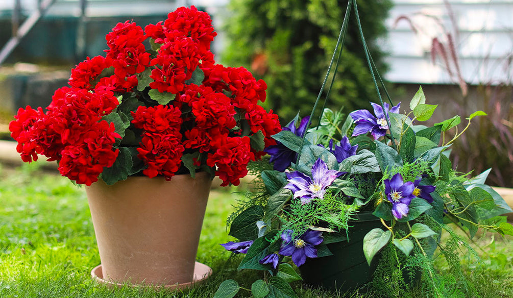 How to Fill an Outdoor Planter with Artificial Flowers