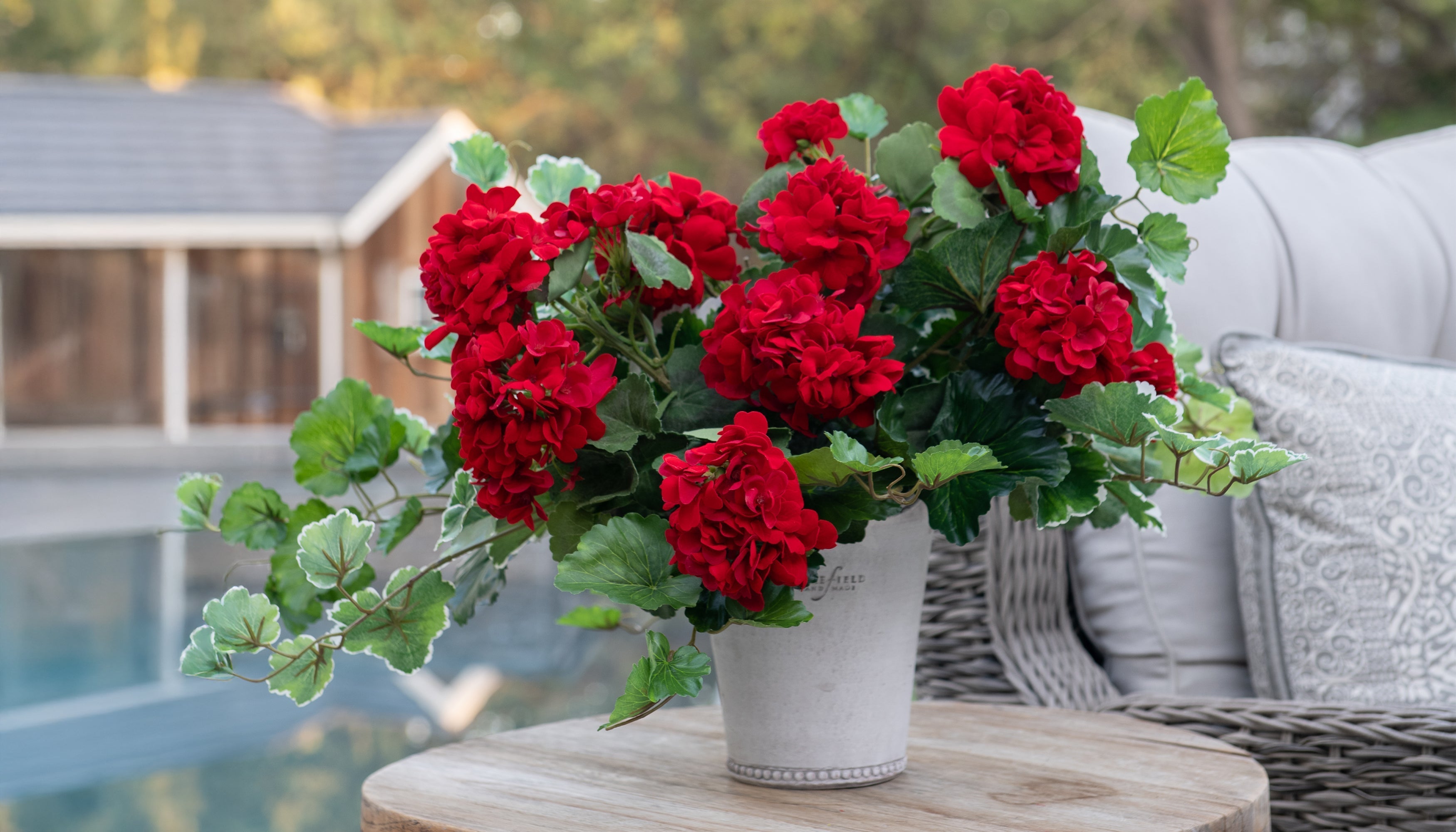 Outdoor Artificial Geraniums
