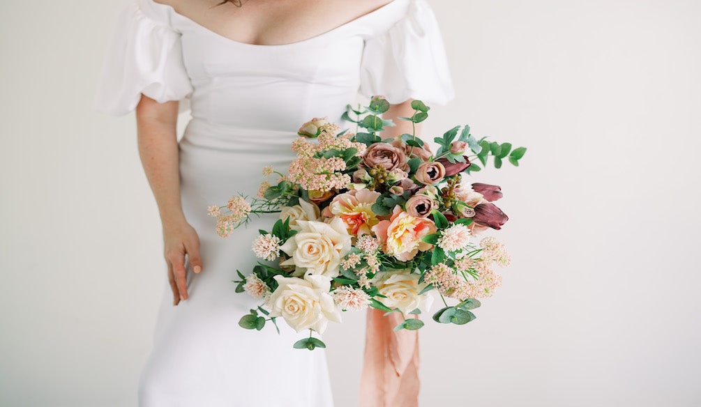 Wedding Bouquet With Faux Flowers
