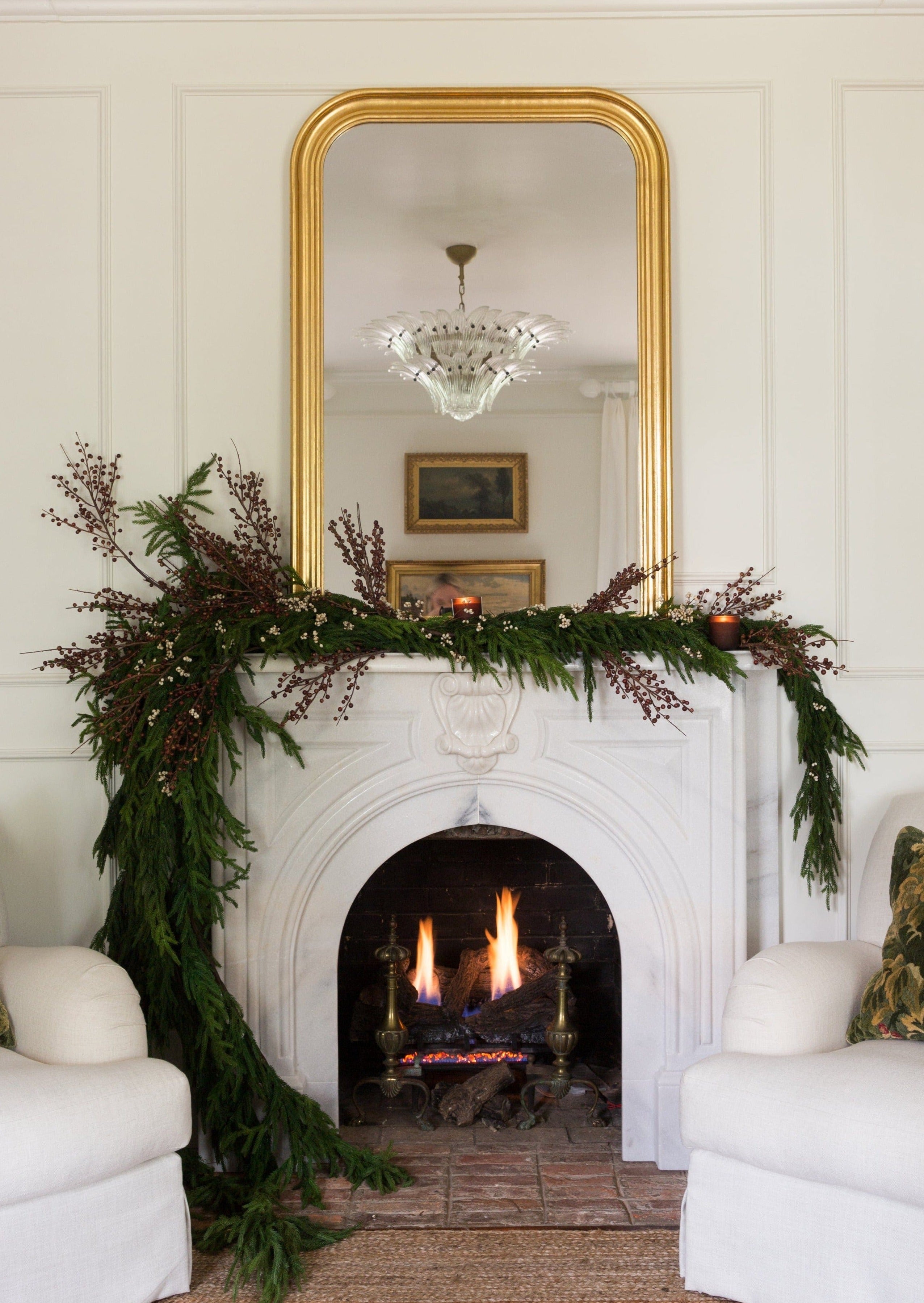 norfolk christmas garland with berries at afloral