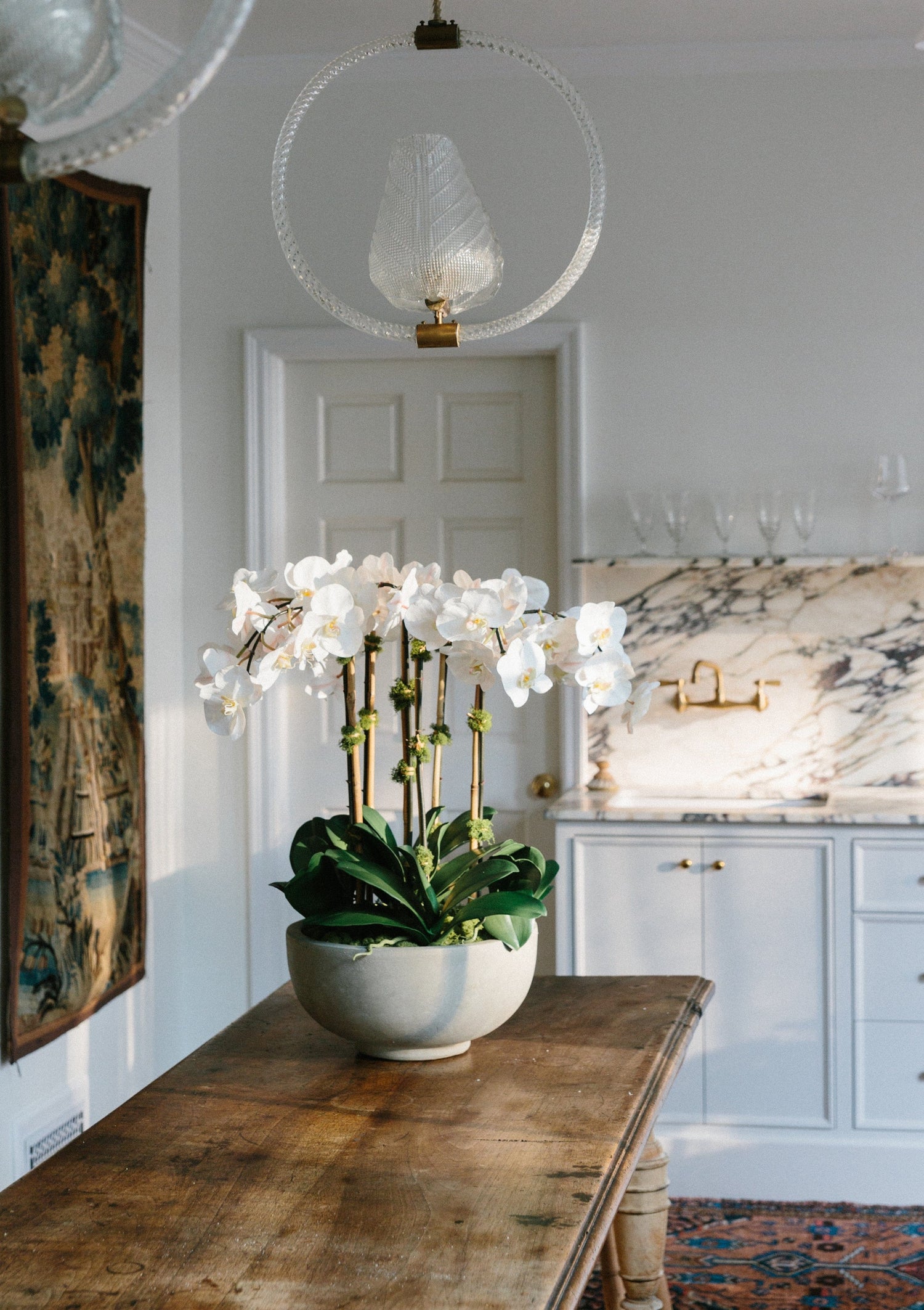 luxe premade fake orchid arrangement