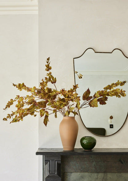 Afloral Medium Terracotta Vase with Faux Fall Ivy Branches