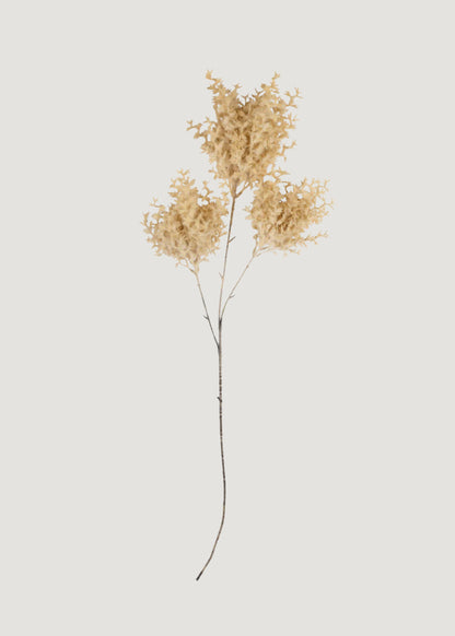 Faux Wild Fog Grass Flocked Branch in Beige