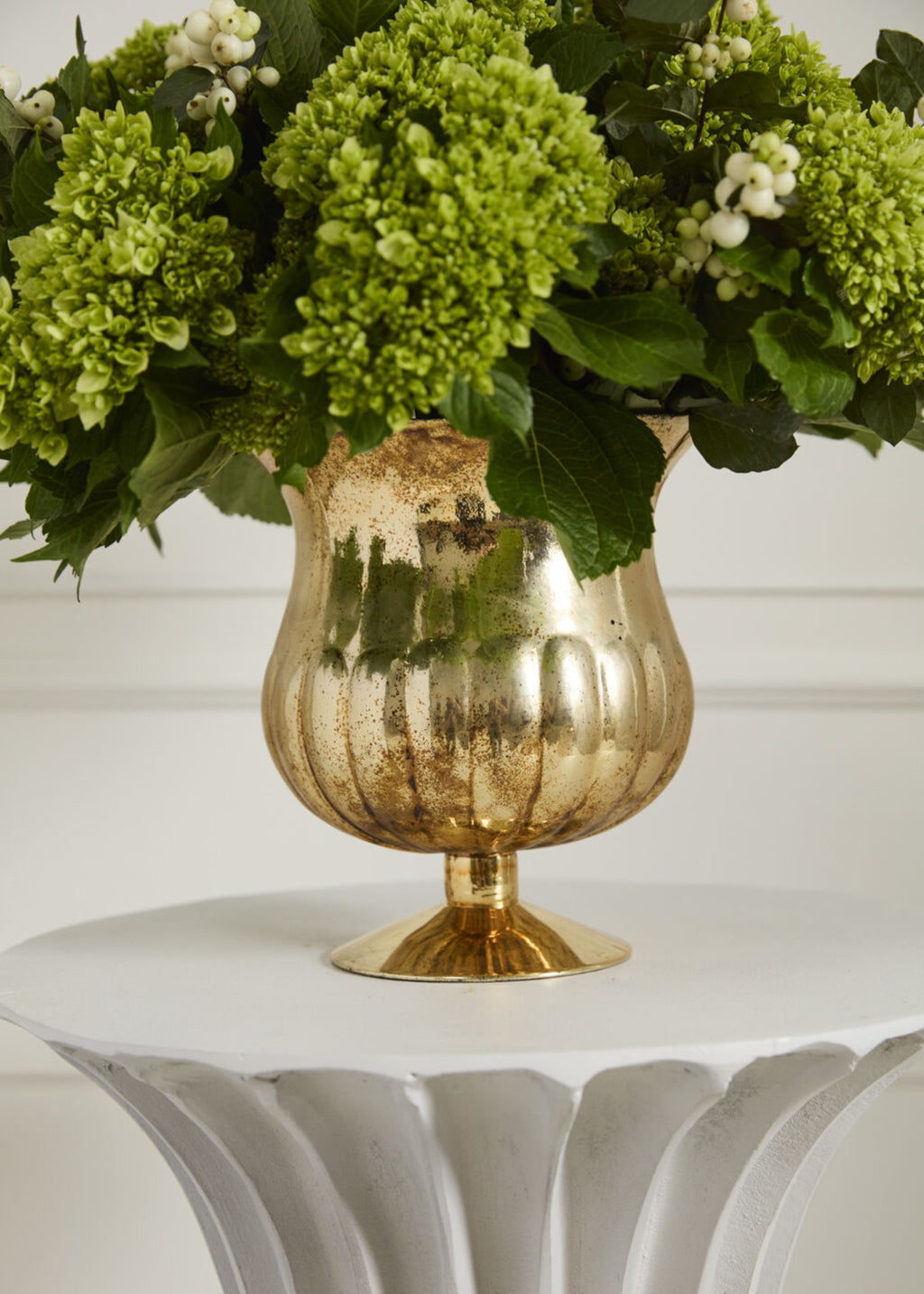Gold Mercury Vase with Flowers