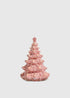 Small Pink Ceramic Tabletop Christmas Tree with Lights