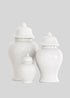 Set of three white Ginger Jars