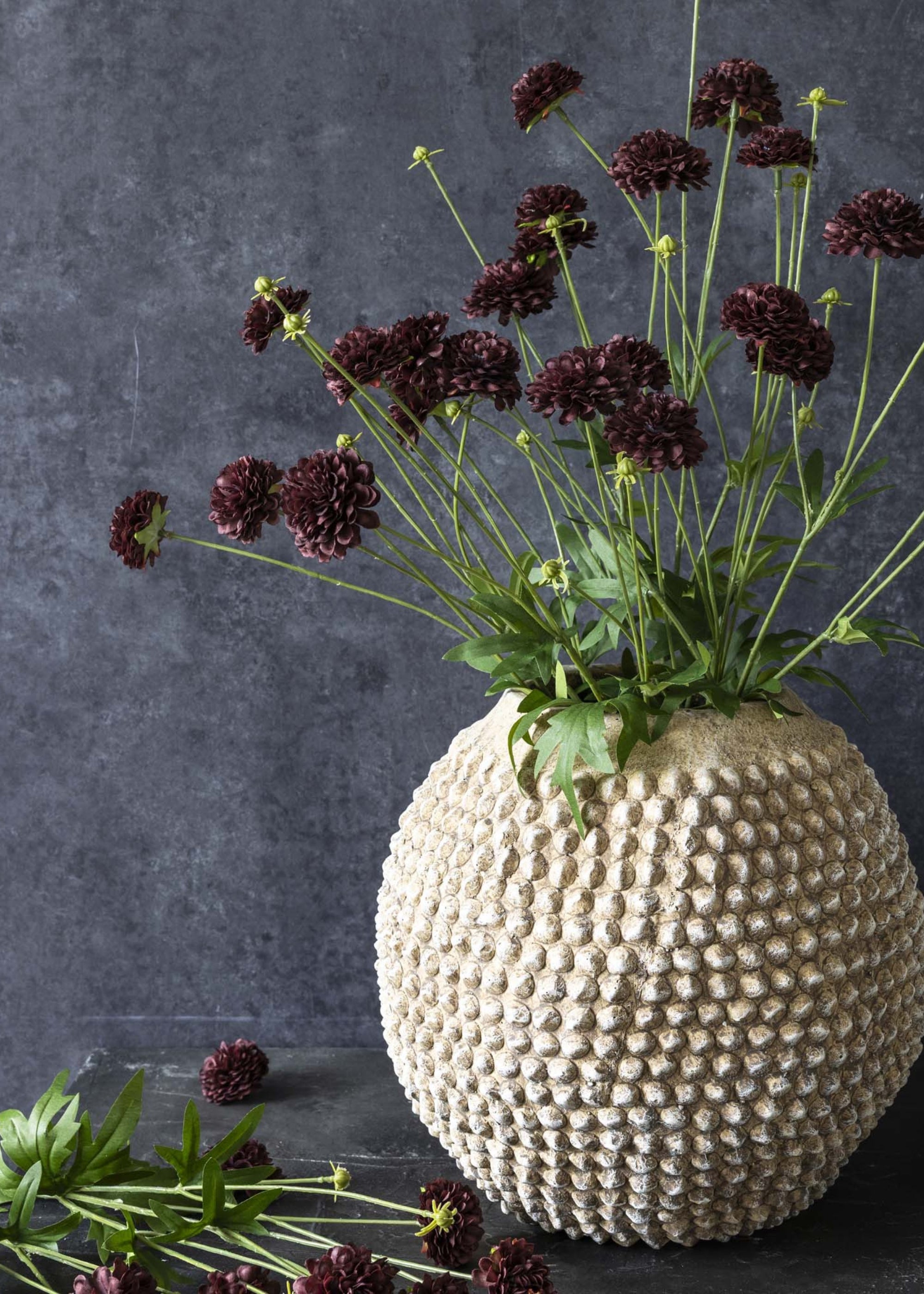 arrangement of faux purple cloves