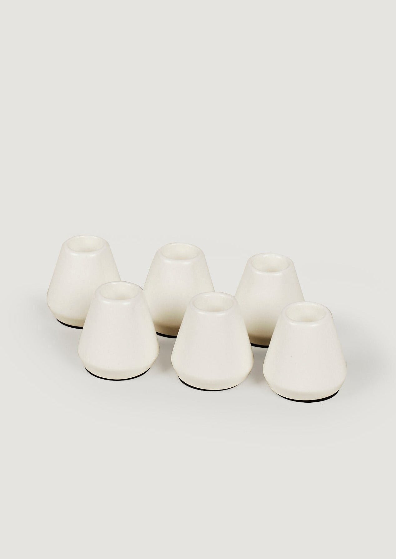 Afloral Home Accents Set of 6 White Candle Holders