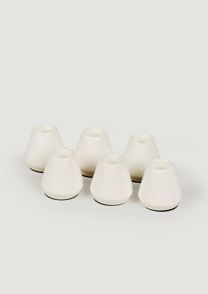 Afloral Home Accents Set of 6 White Candle Holders