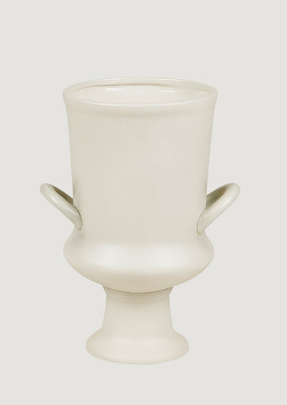 Matte Ceramic Urn Vase in Chalk White at afloral