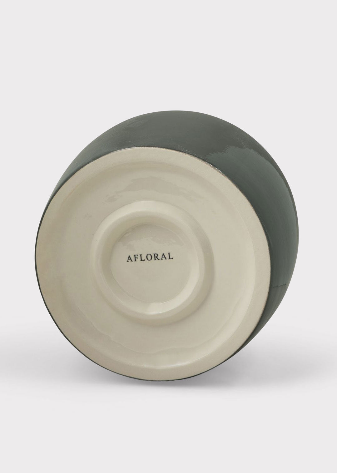 Bottom of the Afloral Smoked Taupe Glossy Jar Vase