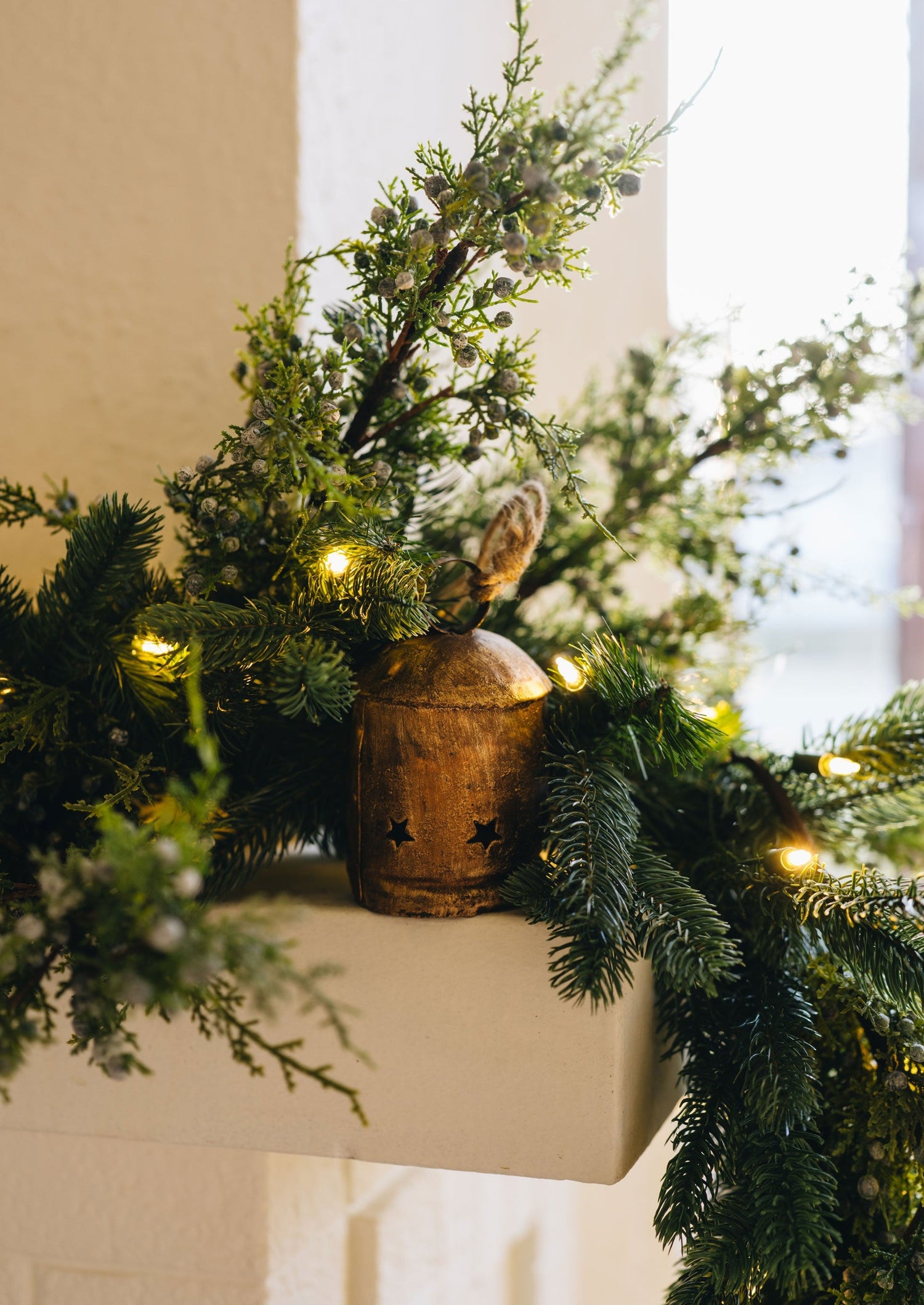 Antique Metal Gold Bell on Mantel