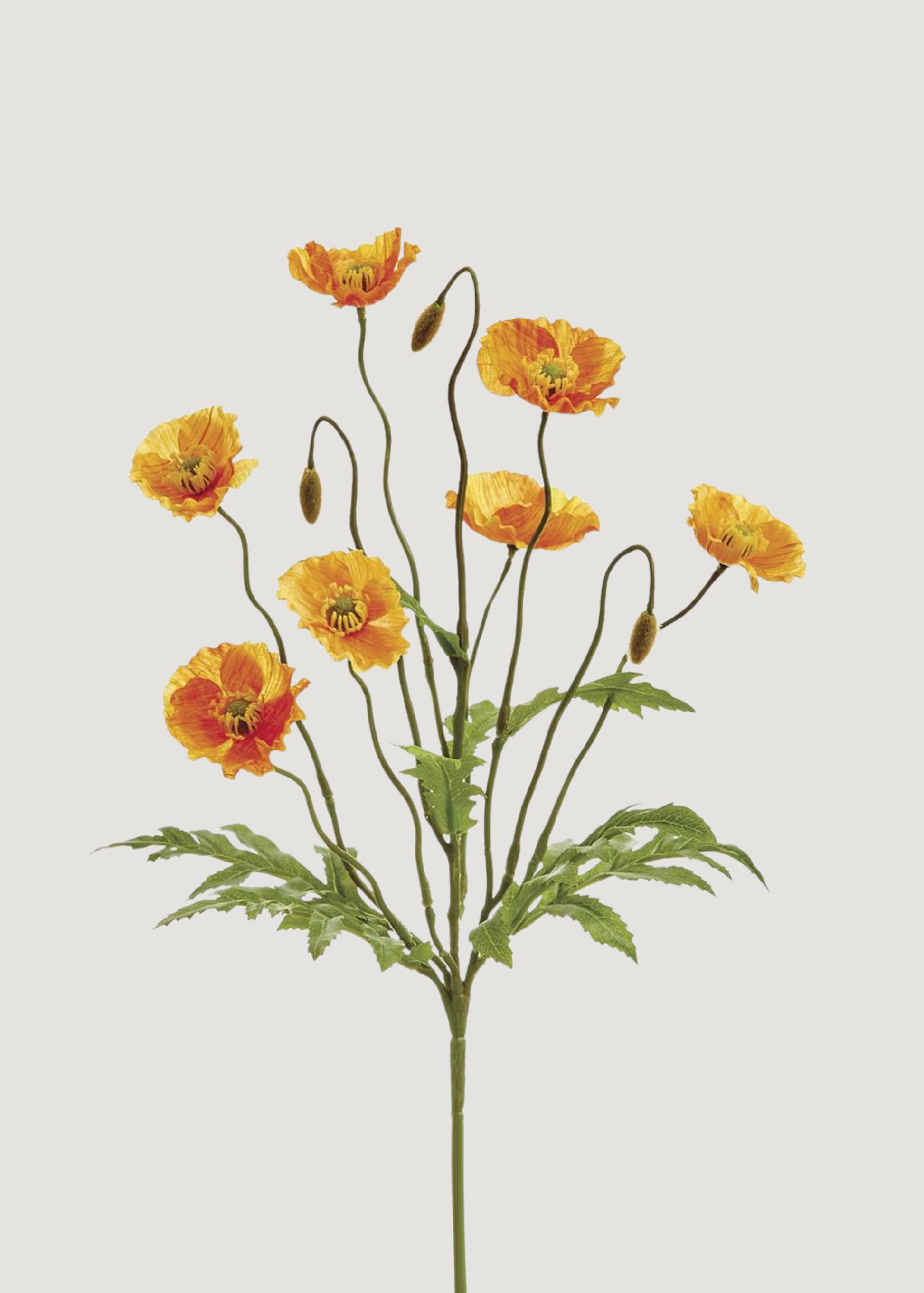 Orange Faux Poppy Bush 