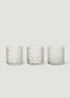 Set of 3 Decorative Clear Glass Votive Candle Holders