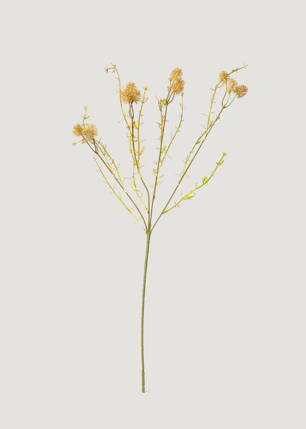 Dried Look Fake Wildflower Meadow Pom Pom Branch