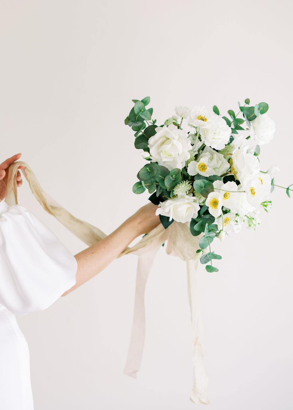 White Rose and Poppy Bouquet